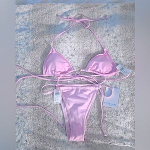 cutest pink bikini swim set